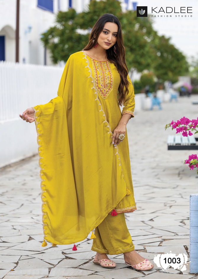 Afsana By Kadlee Handwork Designer Kurti With Bottom Dupatta Wholesale Shop In Surat